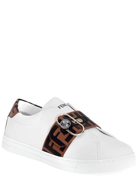 fendi pearland leather sneakers with ff strap|Fendi Pearland Leather Sneakers with FF Strap .